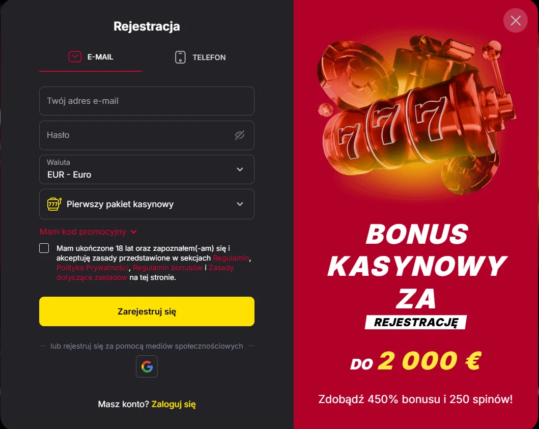 VulkanSpiele-rejestracja-formularz